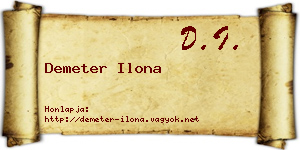 Demeter Ilona névjegykártya